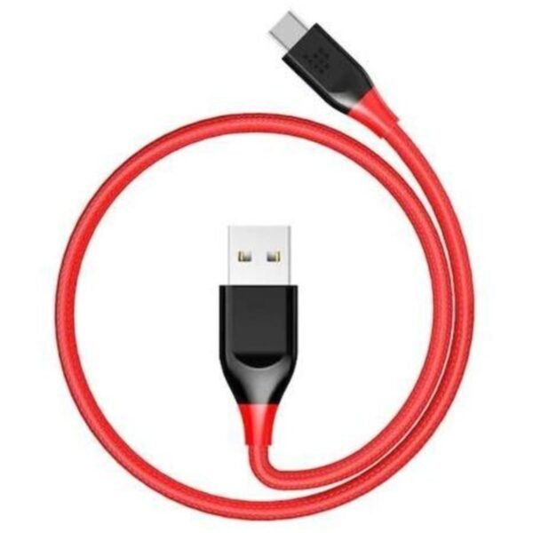 Örgülü USB Type C Kablo Kırmızı (100cm)